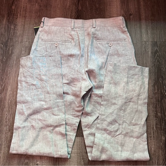 Bar III Slim Fit Gray Linen Trousers Size Width 30” x Length 30” NWT - Picture 3 of 9